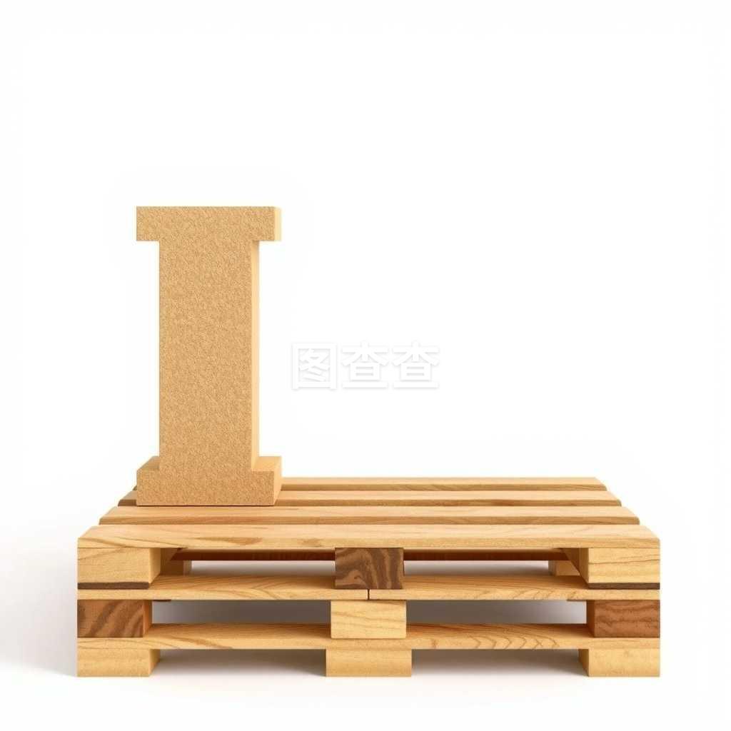 木托盤上的3D紙板箱 字母“i”的包裝造型藝術(shù)
